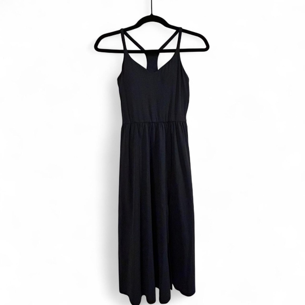 HALARA Midi Dress with Built-in Bra & Pockets-Navy Blue A-line Everyday Dress